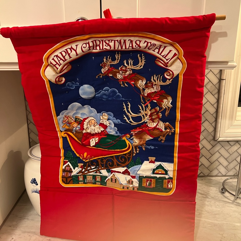 Hanging Fabric Christmas Card holder